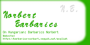 norbert barbarics business card